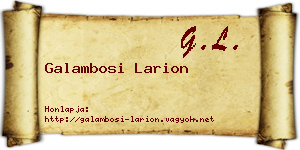 Galambosi Larion névjegykártya